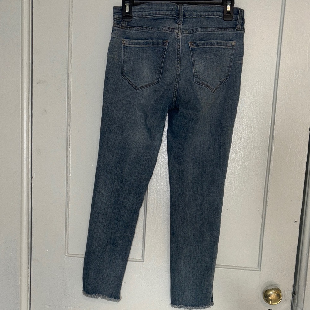 Kensie Distressed Ankle skinny crop blue Jeans size 4/27 - Picture 8 of 10